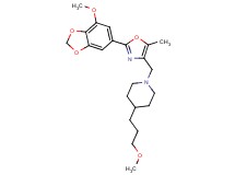 1-{[2-(7-methoxy-1,3-benzodioxol-5-yl)-5-methyl-1,3-oxazol-4-yl]methyl}-4-(3-methoxypropyl)piperidine