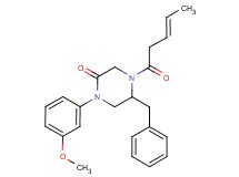5-benzyl-1-(3-methoxyphenyl)-4-[(3E)-3-pentenoyl]-2-piperazinone