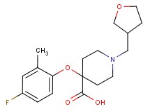 4-(4-fluoro-2-methylphenoxy)-1-(tetrahydrofuran-3-ylmethyl)piperidine-4-carboxylic acid
