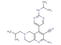 2-amino-6-isobutyl-4-[2-(isopropylamino)-5-pyrimidinyl]-5,6,7,8-tetrahydro-1,6-naphthyridine-3-carbonitrile