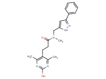 3-(2-hydroxy-4,6-dimethylpyrimidin-5-yl)-N-methyl-N-[(3-phenyl-1H-pyrazol-5-yl)methyl]propanamide