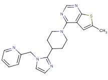 6-methyl-4-{4-[1-(pyridin-2-ylmethyl)-1H-imidazol-2-yl]piperidin-1-yl}thieno[2,3-d]pyrimidine