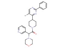 4-[2-oxo-2-[4-(2-phenyl-4-pyrimidinyl)-1-piperidinyl]-1-(3-pyridinyl)ethyl]morpholine