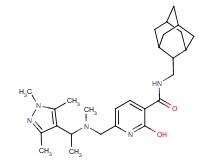N-(2-adamantylmethyl)-2-hydroxy-6-({methyl[1-(1,3,5-trimethyl-1H-pyrazol-4-yl)ethyl]amino}methyl)nicotinamide