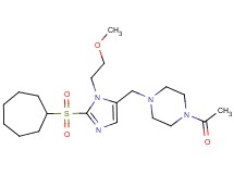 1-acetyl-4-{[2-(cycloheptylsulfonyl)-1-(2-methoxyethyl)-1H-imidazol-5-yl]methyl}piperazine