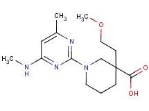 3-(2-methoxyethyl)-1-[4-methyl-6-(methylamino)-2-pyrimidinyl]-3-piperidinecarboxylic acid