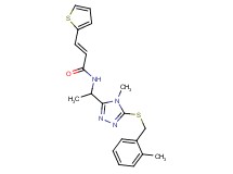(2E)-N-(1-{4-methyl-5-[(2-methylbenzyl)thio]-4H-1,2,4-triazol-3-yl}ethyl)-3-(2-thienyl)acrylamide