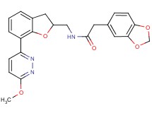 2-(1,3-benzodioxol-5-yl)-N-{[7-(6-methoxy-3-pyridazinyl)-2,3-dihydro-1-benzofuran-2-yl]methyl}acetamide