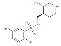 2-fluoro-N-{[(3S*,4S*)-3-hydroxypiperidin-4-yl]methyl}-5-methylbenzenesulfonamide