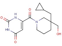 6-{[3-(cyclopropylmethyl)-3-(hydroxymethyl)-1-piperidinyl]carbonyl}-2,4(1H,3H)-pyrimidinedione