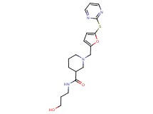N-(3-hydroxypropyl)-1-{[5-(pyrimidin-2-ylthio)-2-furyl]methyl}piperidine-3-carboxamide
