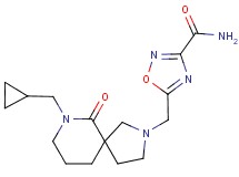 5-{[7-(cyclopropylmethyl)-6-oxo-2,7-diazaspiro[4.5]dec-2-yl]methyl}-1,2,4-oxadiazole-3-carboxamide