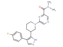 6-{3-[4-(4-fluorophenyl)-1H-pyrazol-5-yl]piperidin-1-yl}-N,N-dimethylpyrazine-2-carboxamide