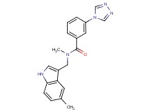 N-methyl-N-[(5-methyl-1H-indol-3-yl)methyl]-3-(4H-1,2,4-triazol-4-yl)benzamide