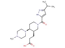 3-[(3R*,4S*)-1-[(3-isopropyl-1H-pyrazol-5-yl)carbonyl]-4-(4-methylpiperazin-1-yl)piperidin-3-yl]propanoic acid