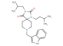 8-(1H-indol-3-ylmethyl)-3-isobutyl-1-(3-methylbutyl)-1,3,8-triazaspiro[4.5]decane-2,4-dione