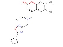 4-{[[(5-cyclobutyl-1,2,4-oxadiazol-3-yl)methyl](ethyl)amino]methyl}-6,7-dimethyl-2H-chromen-2-one