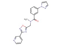 N-methyl-3-(1H-pyrazol-1-yl)-N-[(3-pyridin-3-yl-1,2,4-oxadiazol-5-yl)methyl]benzamide