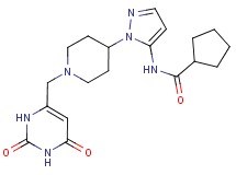 N-(1-{1-[(2,6-dioxo-1,2,3,6-tetrahydropyrimidin-4-yl)methyl]piperidin-4-yl}-1H-pyrazol-5-yl)cyclopentanecarboxamide