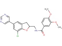 N-{[7-chloro-5-(5-pyrimidinyl)-2,3-dihydro-1-benzofuran-2-yl]methyl}-3,4-dimethoxybenzamide