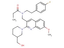 N-[2-(4-fluorophenyl)ethyl]-N-({2-[3-(hydroxymethyl)-1-piperidinyl]-7-methoxy-3-quinolinyl}methyl)propanamide