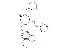 4-[(7-methoxy-1,3-benzodioxol-5-yl)methyl]-6-(2-pyridinylmethoxy)-1-(tetrahydro-2H-pyran-4-ylmethyl)-1,4-diazepan-2-one