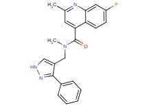 7-fluoro-N,2-dimethyl-N-[(3-phenyl-1H-pyrazol-4-yl)methyl]-4-quinolinecarboxamide