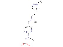 N-methyl-N-[5-({methyl[2-(1-methyl-1H-pyrazol-4-yl)ethyl]amino}methyl)pyrimidin-2-yl]glycine