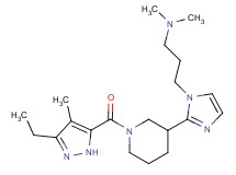 3-(2-{1-[(3-ethyl-4-methyl-1H-pyrazol-5-yl)carbonyl]piperidin-3-yl}-1H-imidazol-1-yl)-N,N-dimethylpropan-1-amine