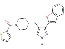 1-{[3-(1-benzofuran-2-yl)-1H-pyrazol-4-yl]methyl}-4-(2-thienylcarbonyl)piperazine