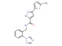 3-(5-methyl-2-thienyl)-N-[2-(1H-1,2,4-triazol-1-yl)benzyl]-1H-pyrazole-5-carboxamide