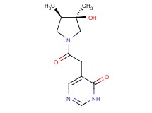 5-{2-[(3R*,4R*)-3-hydroxy-3,4-dimethyl-1-pyrrolidinyl]-2-oxoethyl}-4(3H)-pyrimidinone
