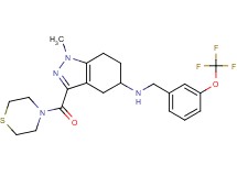 1-methyl-3-(4-thiomorpholinylcarbonyl)-N-[3-(trifluoromethoxy)benzyl]-4,5,6,7-tetrahydro-1H-indazol-5-amine