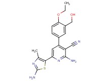 2-amino-6-(2-amino-4-methyl-1,3-thiazol-5-yl)-4-[4-ethoxy-3-(hydroxymethyl)phenyl]nicotinonitrile