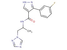 3-(3-fluorophenyl)-N-[1-methyl-2-(1H-1,2,4-triazol-1-yl)ethyl]-1H-pyrazole-4-carboxamide