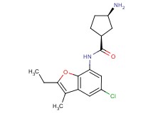 (1S*,3R*)-3-amino-N-(5-chloro-2-ethyl-3-methyl-1-benzofuran-7-yl)cyclopentanecarboxamide