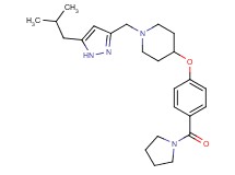 1-[(5-isobutyl-1H-pyrazol-3-yl)methyl]-4-[4-(1-pyrrolidinylcarbonyl)phenoxy]piperidine