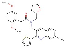 2-(2,5-dimethoxyphenyl)-N-{[7-methyl-2-(2-thienyl)-3-quinolinyl]methyl}-N-(tetrahydro-2-furanylmethyl)acetamide