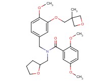 2,5-dimethoxy-N-{4-methoxy-3-[(3-methyl-3-oxetanyl)methoxy]benzyl}-N-(tetrahydro-2-furanylmethyl)benzamide