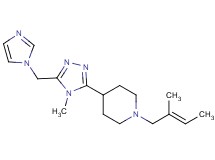 4-[5-(1H-imidazol-1-ylmethyl)-4-methyl-4H-1,2,4-triazol-3-yl]-1-[(2E)-2-methylbut-2-en-1-yl]piperidine