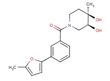 (3S*,4R*)-4-methyl-1-[3-(5-methyl-2-furyl)benzoyl]piperidine-3,4-diol