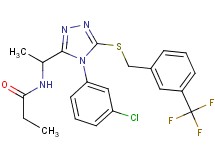 N-[1-(4-(3-chlorophenyl)-5-{[3-(trifluoromethyl)benzyl]thio}-4H-1,2,4-triazol-3-yl)ethyl]propanamide
