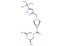 (1R*,5S*,6r)-3-[(5-tert-butyl-1H-pyrazol-3-yl)methyl]-6-{[(2R*,6S*)-2,6-dimethylmorpholin-4-yl]carbonyl}-3-azabicyclo[3.1.0]hexane
