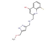8-fluoro-2-[({[5-(methoxymethyl)-1H-pyrazol-3-yl]methyl}amino)methyl]quinolin-4-ol