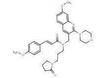 (2E)-N-{[7-methoxy-2-(4-morpholinyl)-3-quinolinyl]methyl}-3-(4-methoxyphenyl)-N-[3-(2-oxo-1-pyrrolidinyl)propyl]acrylamide