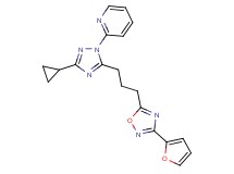 2-(3-cyclopropyl-5-{3-[3-(2-furyl)-1,2,4-oxadiazol-5-yl]propyl}-1H-1,2,4-triazol-1-yl)pyridine