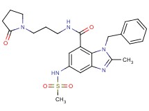 1-benzyl-2-methyl-5-[(methylsulfonyl)amino]-N-[3-(2-oxo-1-pyrrolidinyl)propyl]-1H-benzimidazole-7-carboxamide