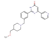 2-(3-{[4-(methoxymethyl)piperidin-1-yl]methyl}phenyl)-6-pyridin-3-ylpyrimidin-4(3H)-one