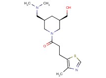 {(3R*,5R*)-5-[(dimethylamino)methyl]-1-[3-(4-methyl-1,3-thiazol-5-yl)propanoyl]-3-piperidinyl}methanol