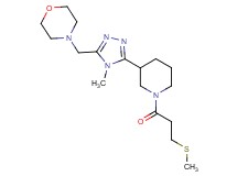 4-[(4-methyl-5-{1-[3-(methylthio)propanoyl]piperidin-3-yl}-4H-1,2,4-triazol-3-yl)methyl]morpholine